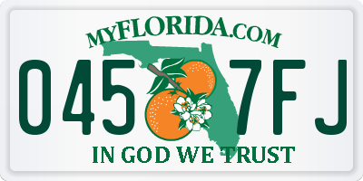 FL license plate 0457FJ