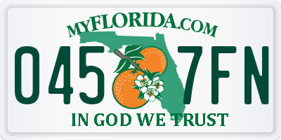 FL license plate 0457FN
