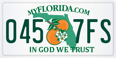 FL license plate 0457FS