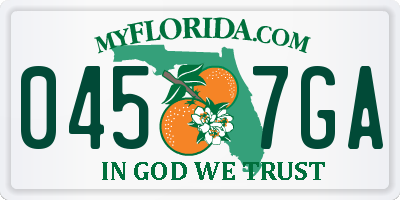 FL license plate 0457GA