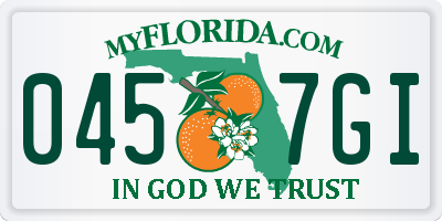 FL license plate 0457GI