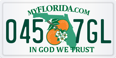 FL license plate 0457GL