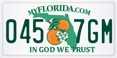 FL license plate 0457GM