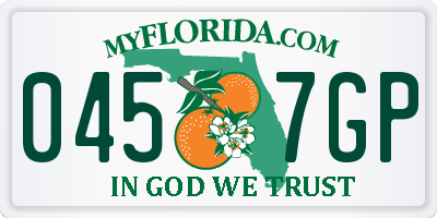 FL license plate 0457GP