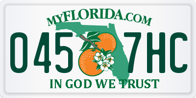 FL license plate 0457HC