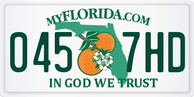 FL license plate 0457HD