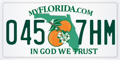 FL license plate 0457HM