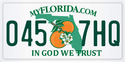 FL license plate 0457HQ