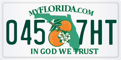 FL license plate 0457HT