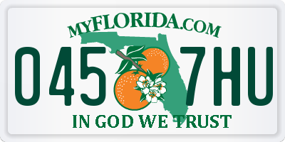 FL license plate 0457HU