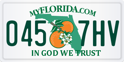 FL license plate 0457HV