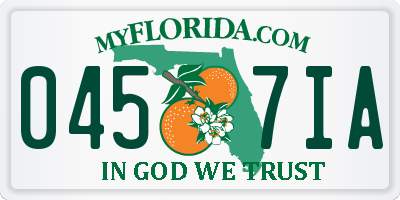 FL license plate 0457IA