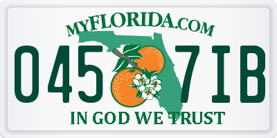 FL license plate 0457IB