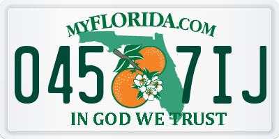 FL license plate 0457IJ