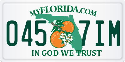FL license plate 0457IM