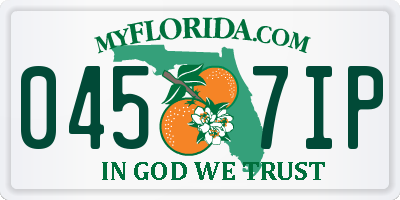FL license plate 0457IP