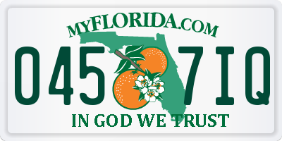FL license plate 0457IQ