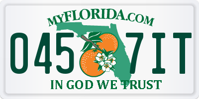 FL license plate 0457IT