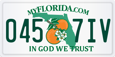 FL license plate 0457IV