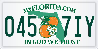 FL license plate 0457IY