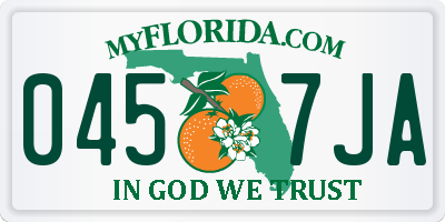 FL license plate 0457JA