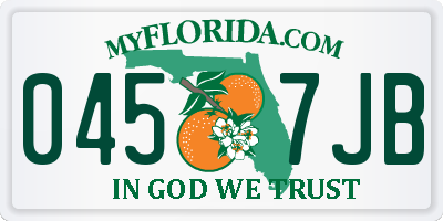 FL license plate 0457JB