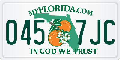 FL license plate 0457JC