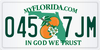 FL license plate 0457JM