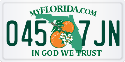 FL license plate 0457JN