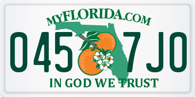 FL license plate 0457JO