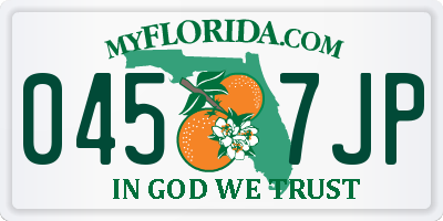 FL license plate 0457JP
