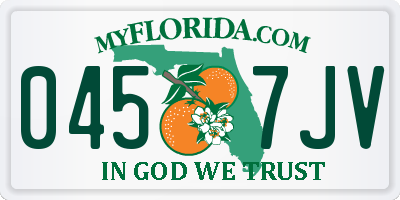 FL license plate 0457JV