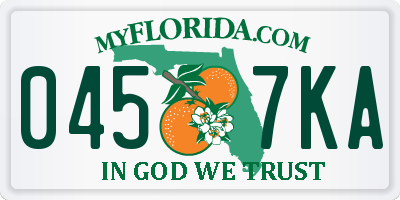 FL license plate 0457KA