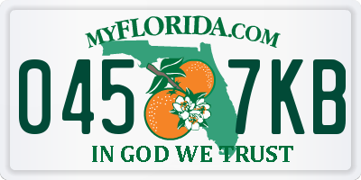 FL license plate 0457KB