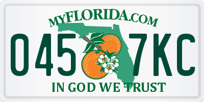 FL license plate 0457KC