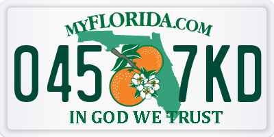 FL license plate 0457KD
