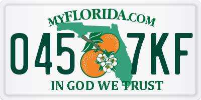 FL license plate 0457KF