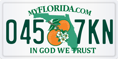 FL license plate 0457KN