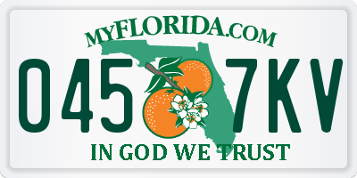 FL license plate 0457KV