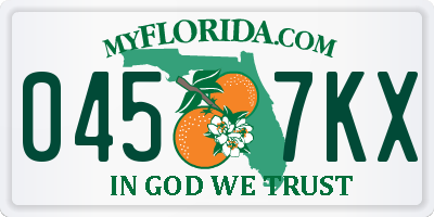 FL license plate 0457KX