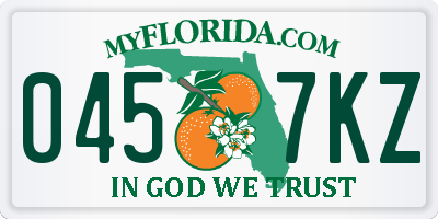 FL license plate 0457KZ
