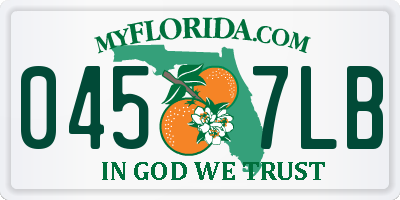 FL license plate 0457LB