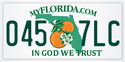FL license plate 0457LC
