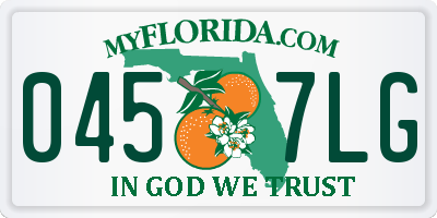 FL license plate 0457LG