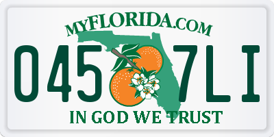 FL license plate 0457LI