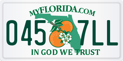 FL license plate 0457LL