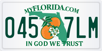 FL license plate 0457LM