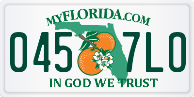 FL license plate 0457LO
