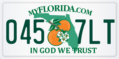FL license plate 0457LT
