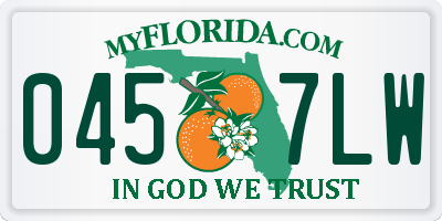 FL license plate 0457LW
